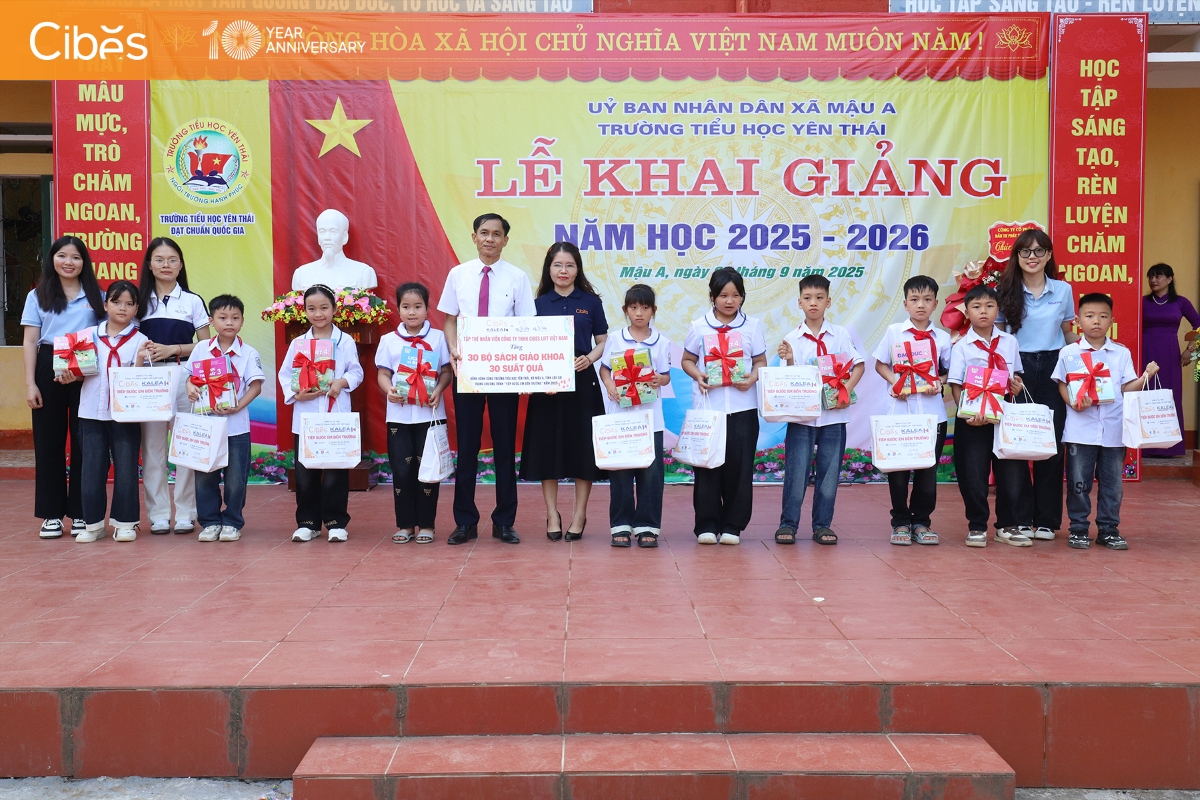 Cibes Lift Việt Nam trao học bổng Cánh Chim Xanh cho trẻ em có hoàn cảnh khó khăn tại Yên Bái